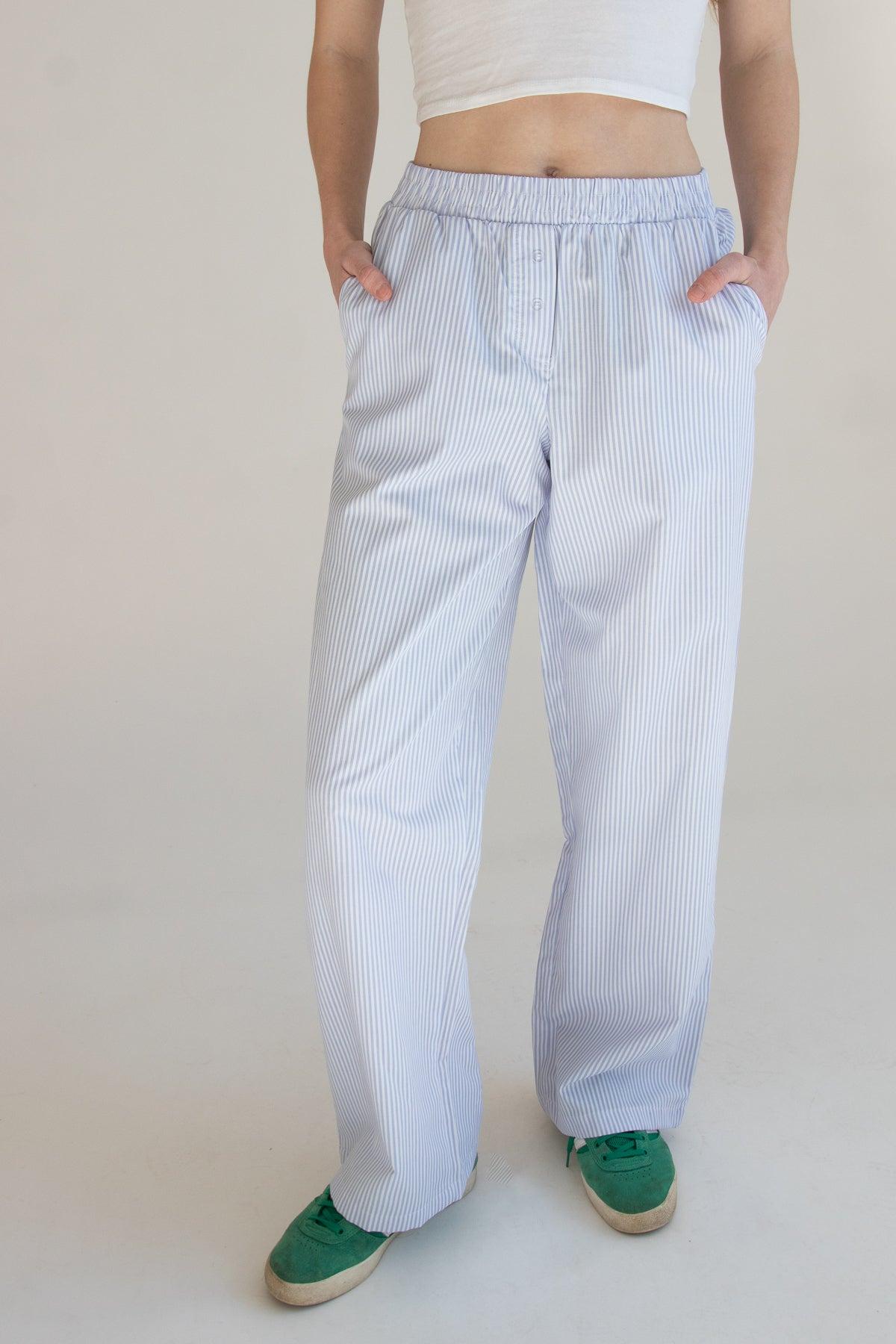 Wide Leg Striped Boxer Pants Product Image