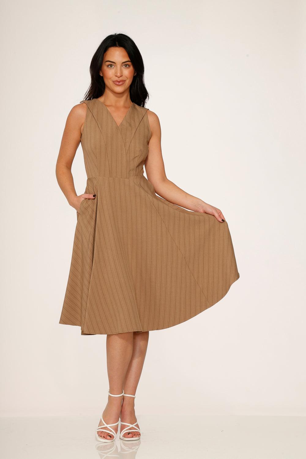 Camel Swing Dress Product Image