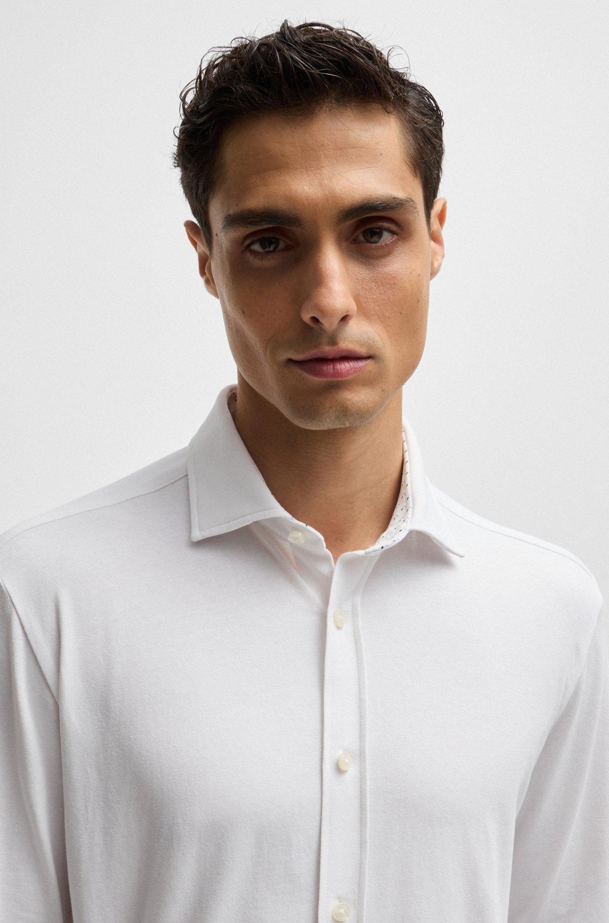 Slim-fit shirt in stretch-cotton jersey Product Image