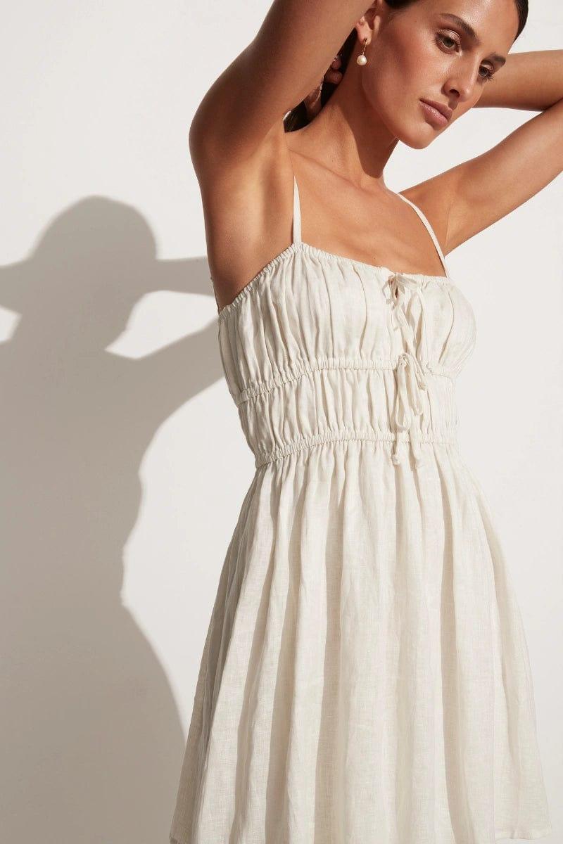 Shivka Mini Dress Plain Egg Shell - Final Sale Product Image