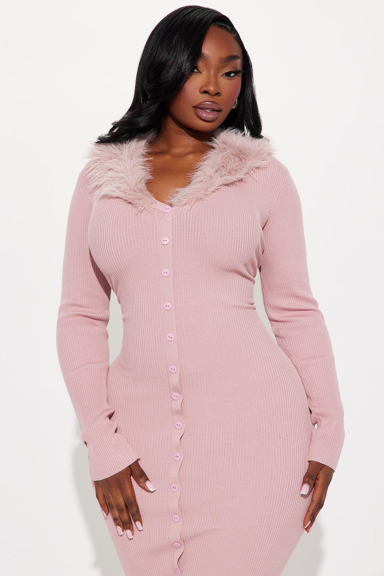 Easy Loving Sweater Midi Dress - Mauve Product Image