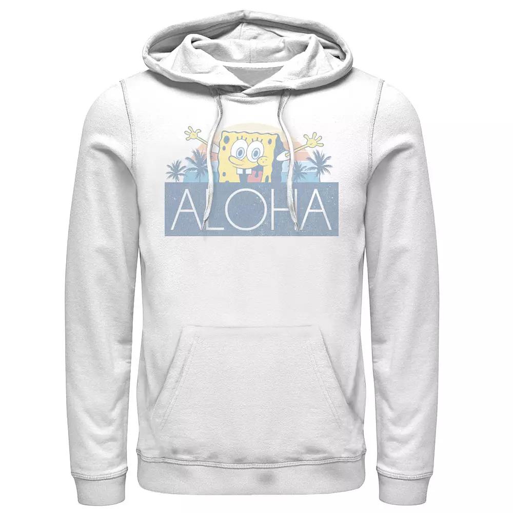 Men's Spongebob Squarepants Aloha Faded Portrait Logo Panel Hoodie,  Product Image