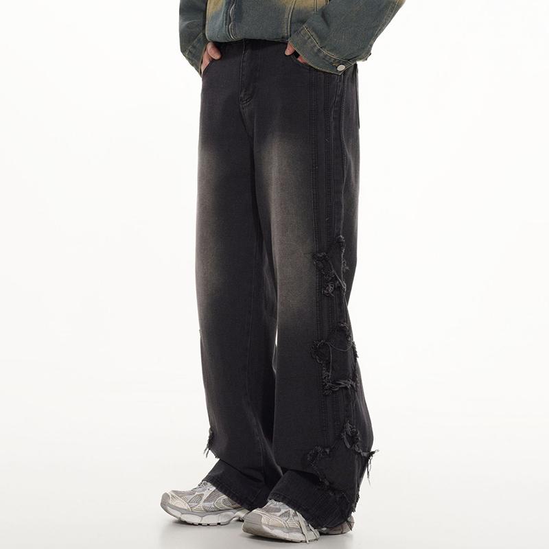 Vintage Street Star Patch Patchwork Jeans Product Image