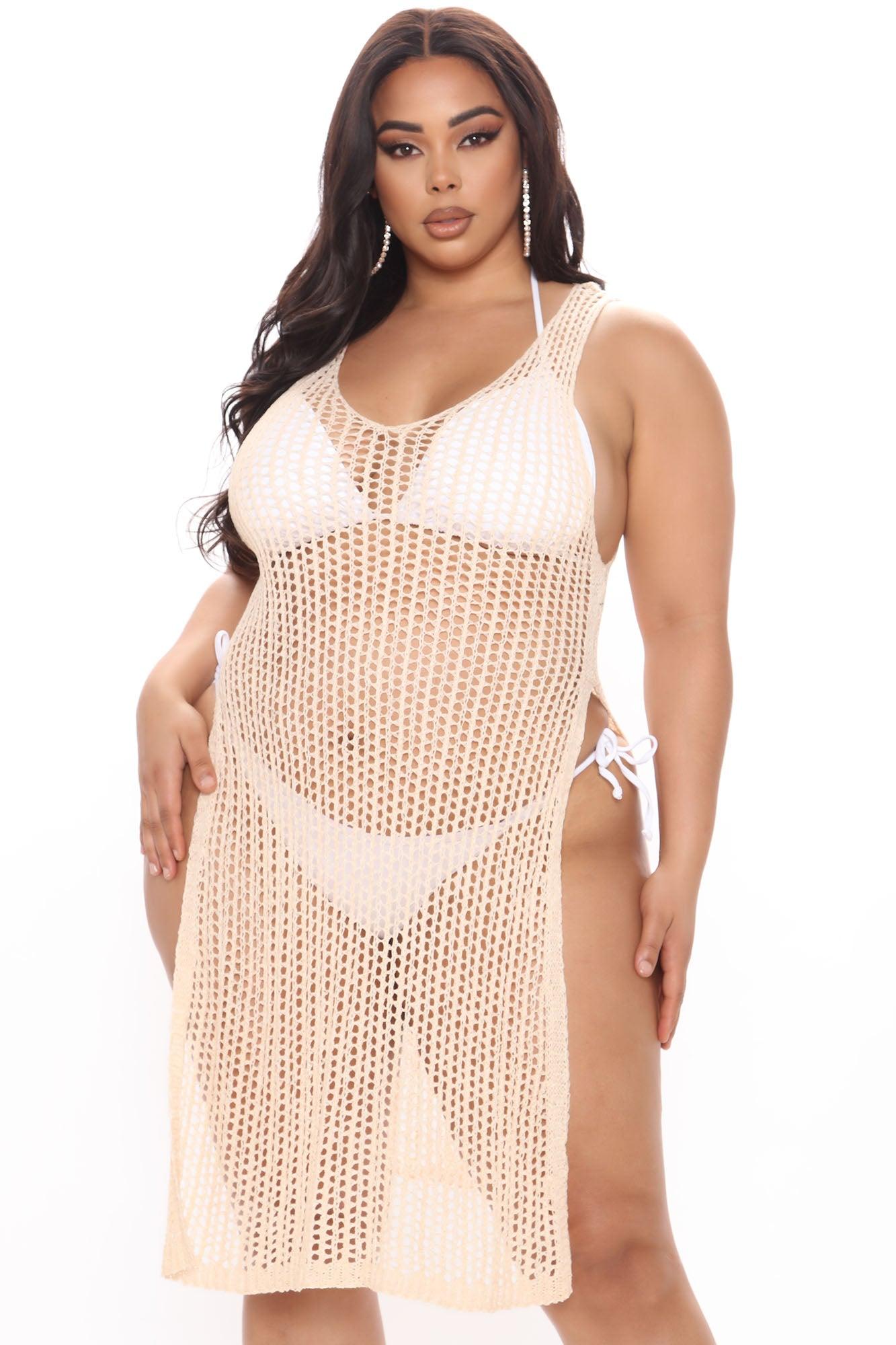 Beach Days Crochet Swim Cover Up - Taupe Product Image