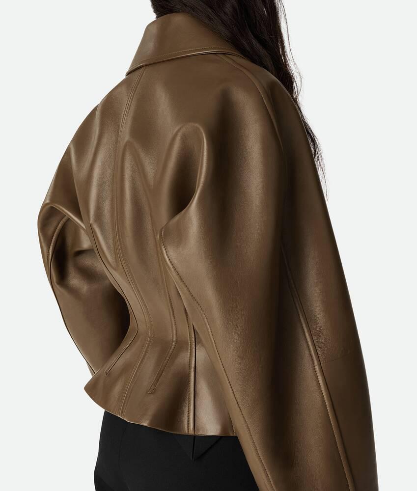 Women's Leather Jacket in Dark moss Product Image