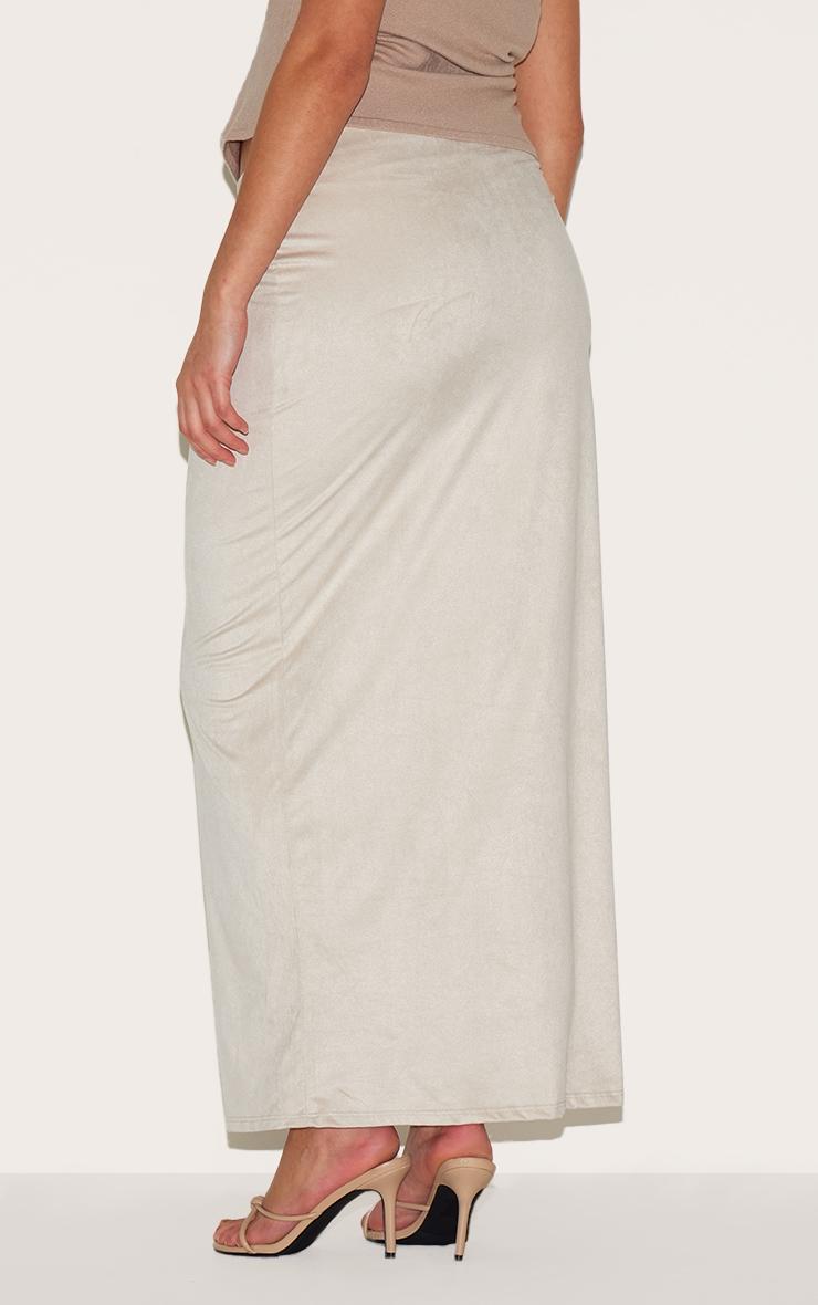 Plus Stone Faux Suede Maxi Skirt Product Image