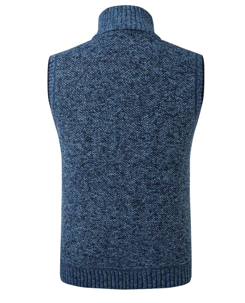 Stand Collar Plain Zip Sweater Vest Product Image