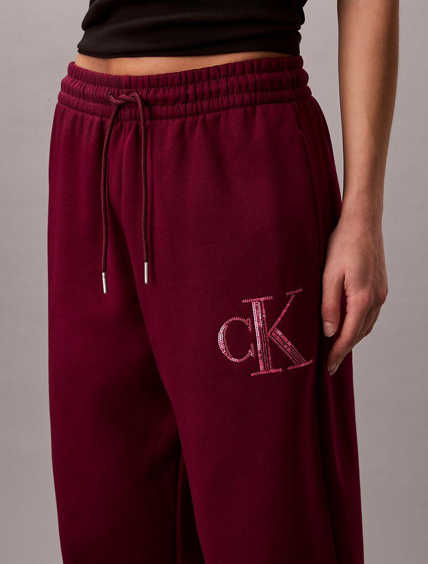 Fleece Sequin Monogram Sweatpants Product Image