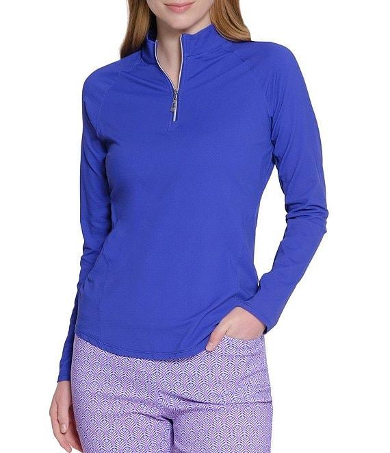 Sport Haley Sunscape UPF Mesh Long Sleeve Quarter Zip Mockneck Top Product Image