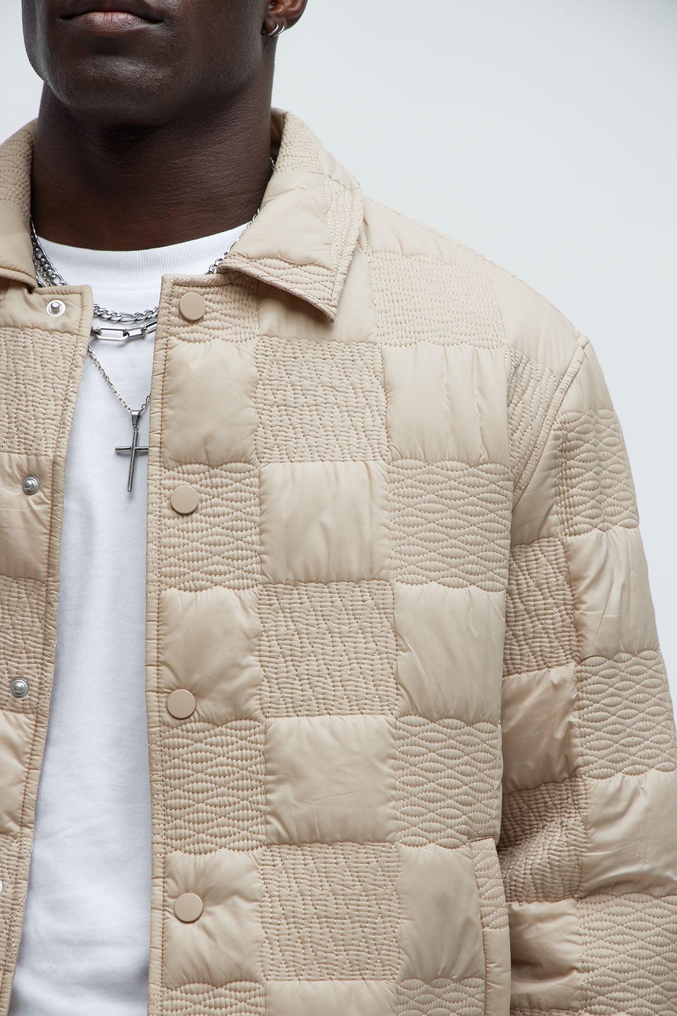 Laurel Checker Quilt Jacket - Tan Product Image