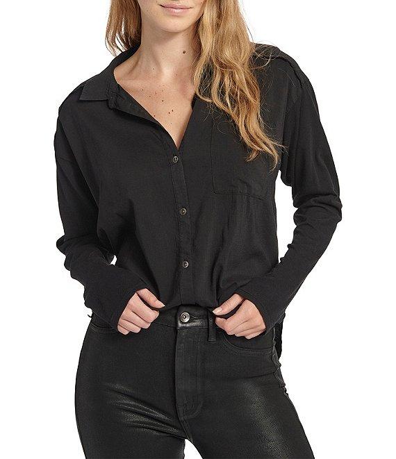 Splendid Paige Point Collar Button Front Long Sleeve Shirt Product Image