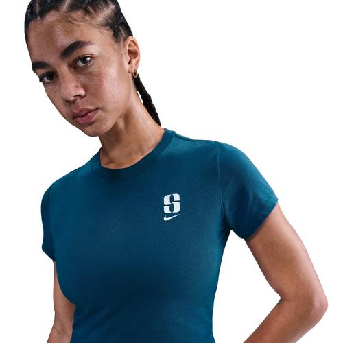 Nike Womens Sabrina Short-Sleeve Cropped T-Shirt | HV6990-415 Product Image