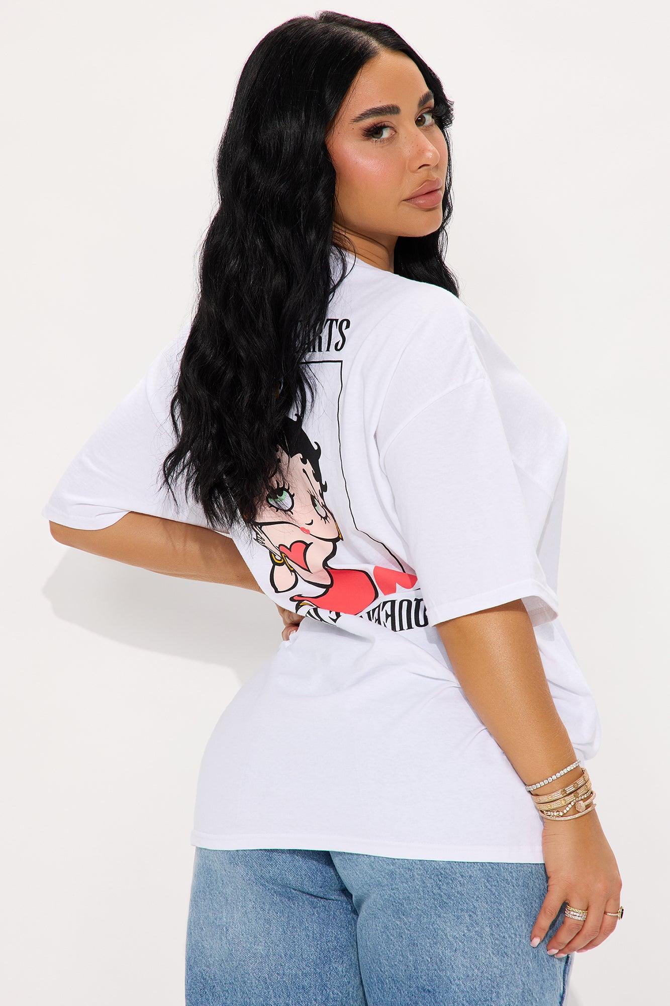 Betty Boop Queen Oversized Tee - White Product Image