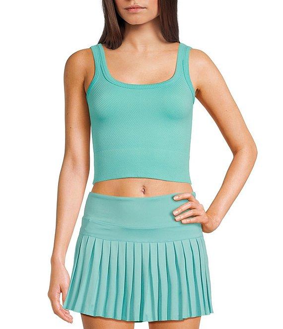 GB Chevron Ribbed Knit Cropped Tank Top Product Image