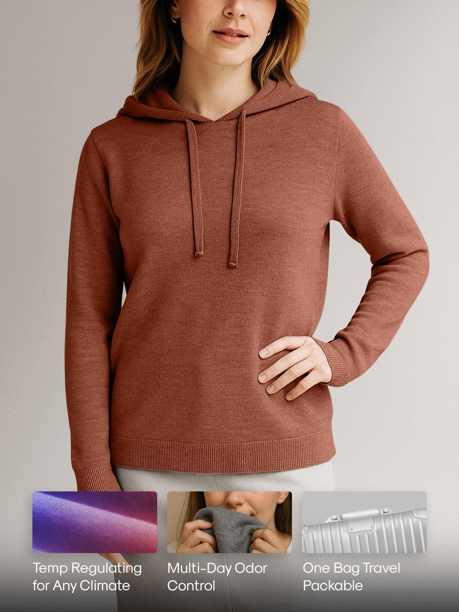 Women's Travel Merino Hoodie - Denim Blue Product Image