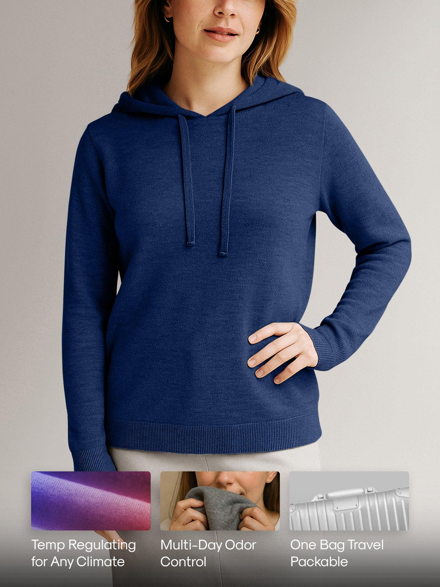 Women's Travel Merino Hoodie - Deep Petrol Product Image