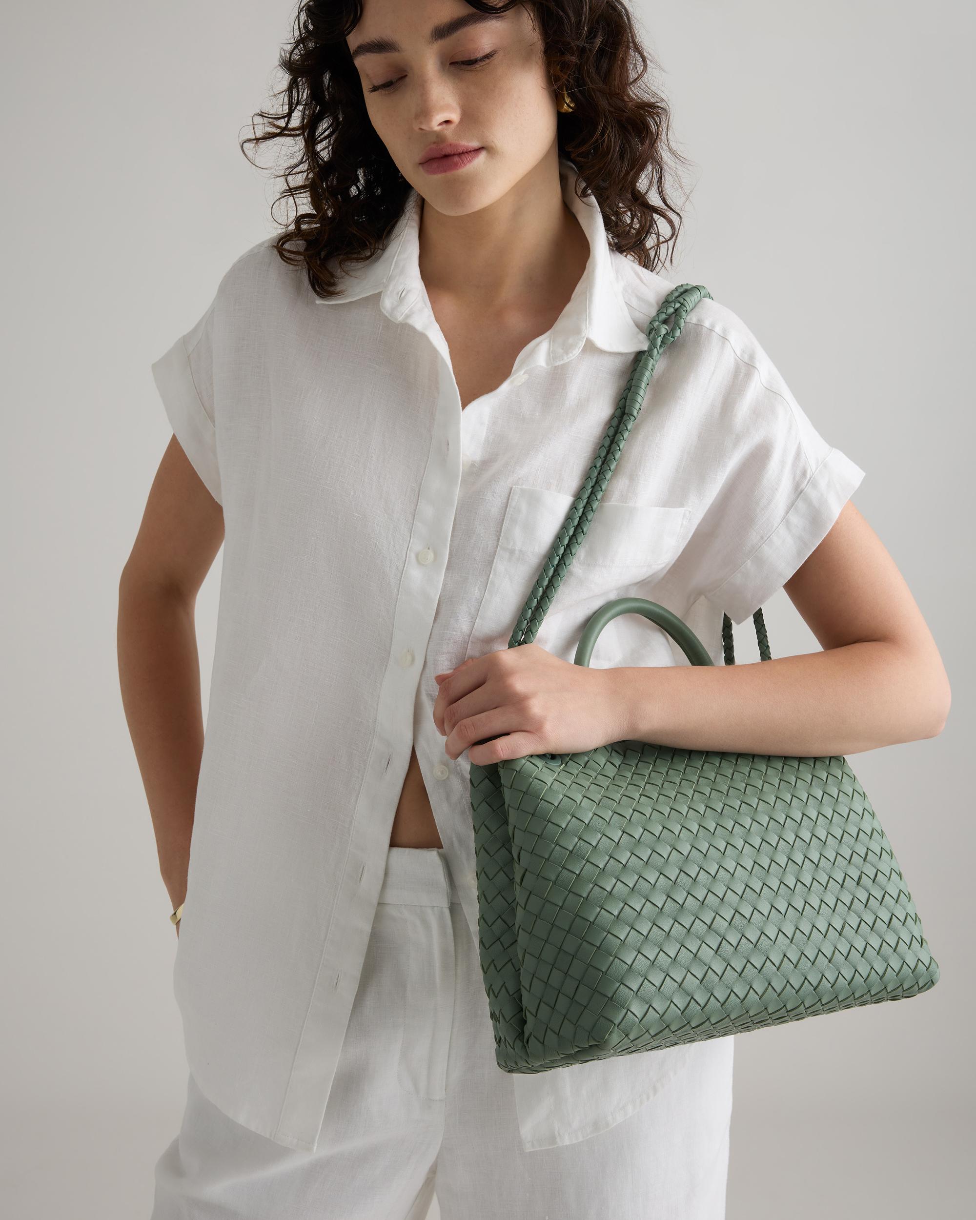 Quince | Women's Italian Leather Handwoven Satchel Product Image