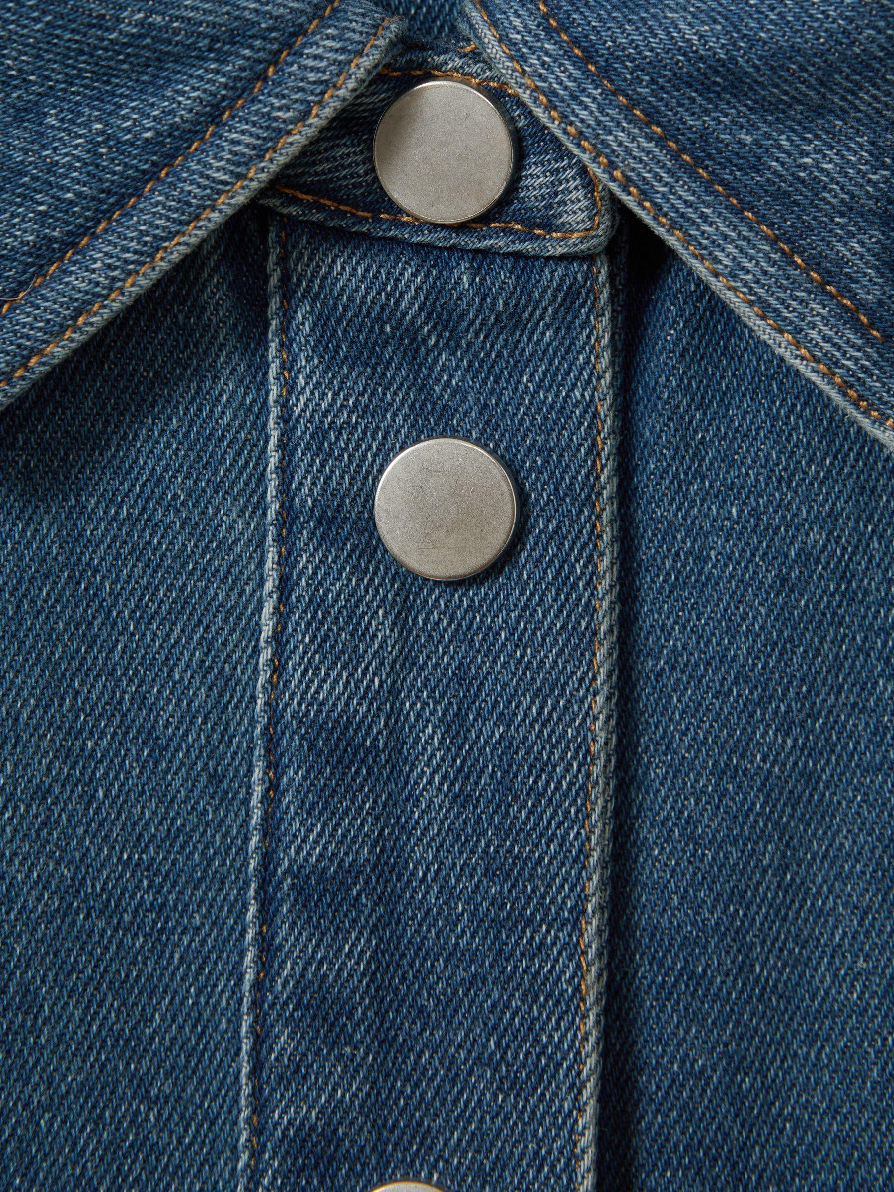 Belted Denim Midi Dress in Indigo Product Image