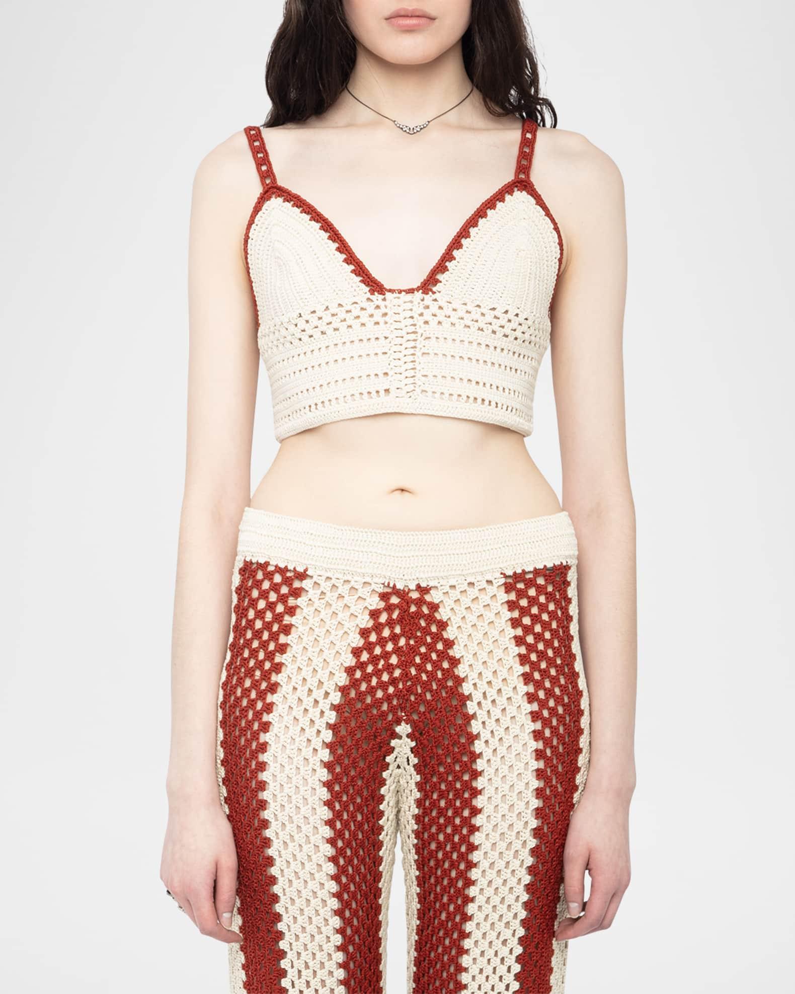 Taly Crochet-Knit Crop Top Product Image