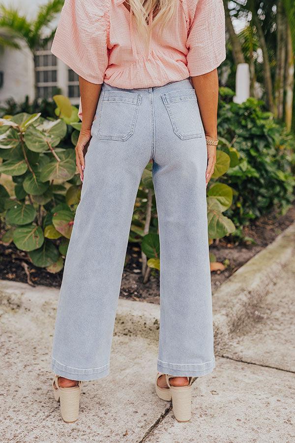 Just USA Donna High Waist Cargo Pants In Light Wash Product Image