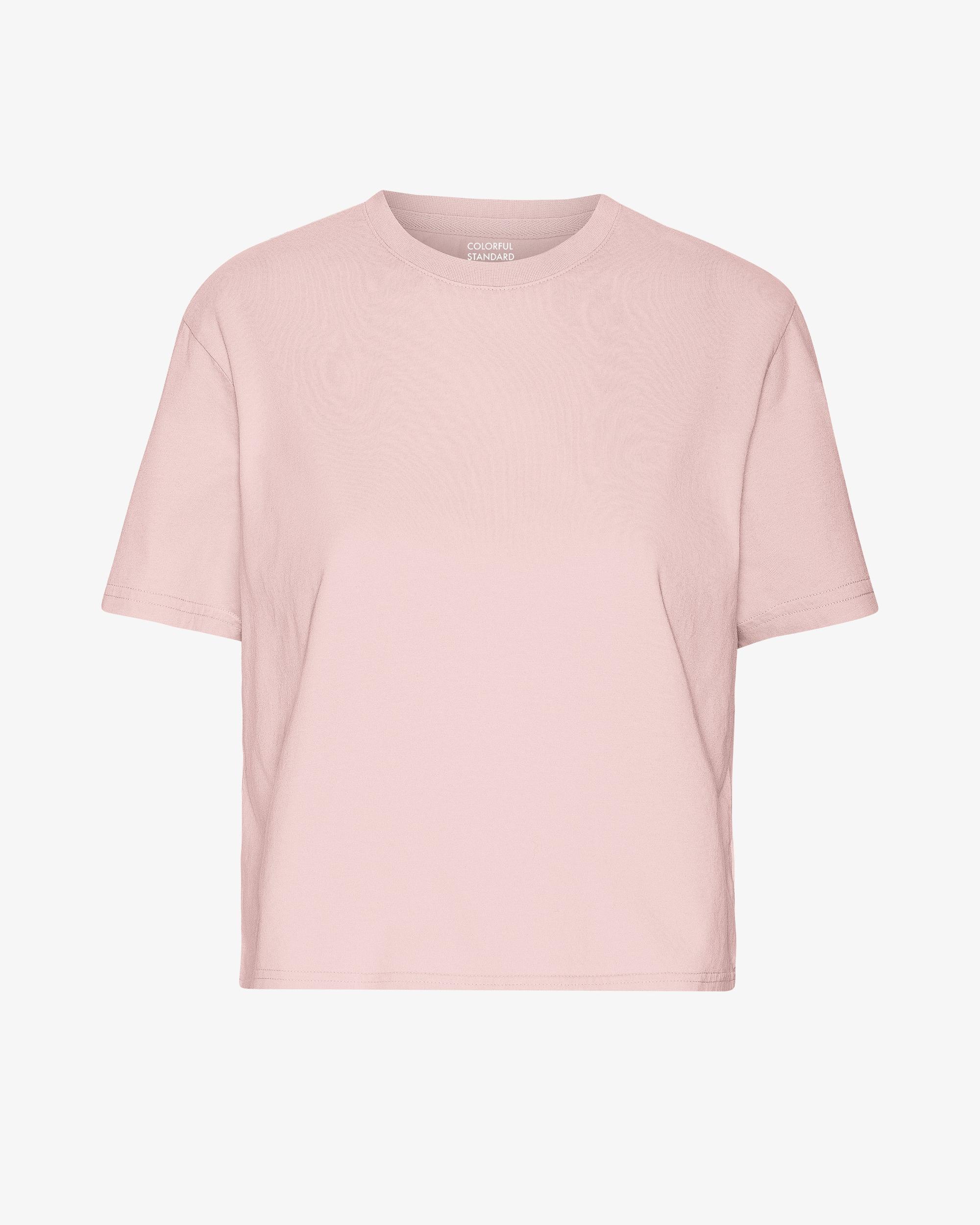 Organic Boxy Crop Tee - Faded Pink Product Image
