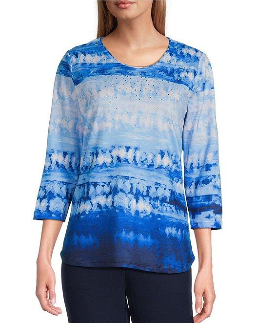 Allison Daley 3/4 Sleeve Crew Neck Knit Top Product Image