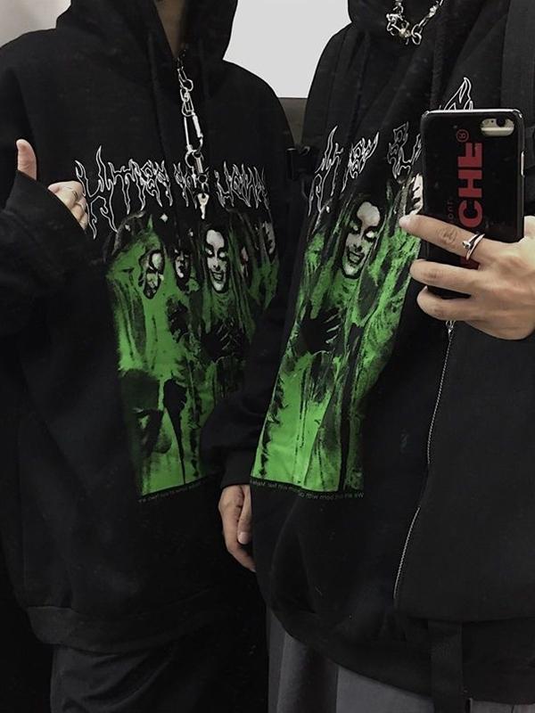 Men's Hip Pop Print Oversized Hoodie Product Image