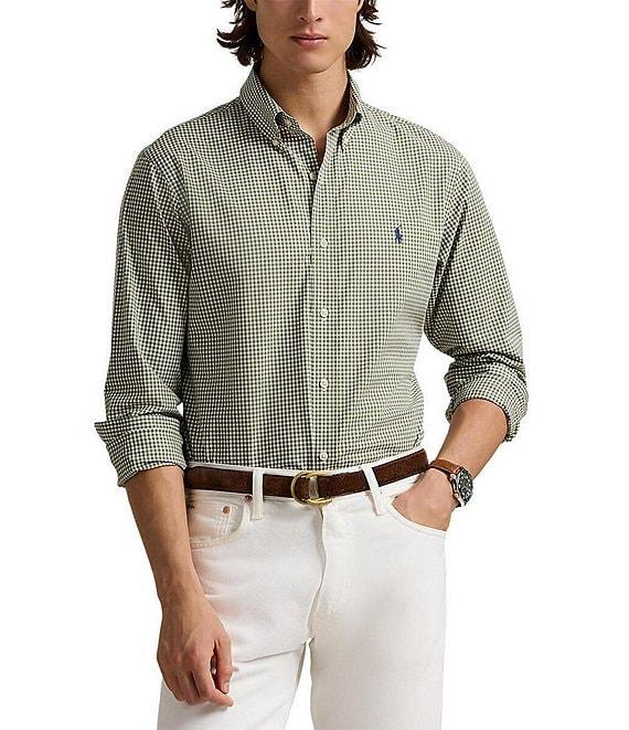 Polo Ralph Lauren Big & Tall Classic Fit Gingham Stretch Poplin Long Sleeve Woven Shirt Product Image