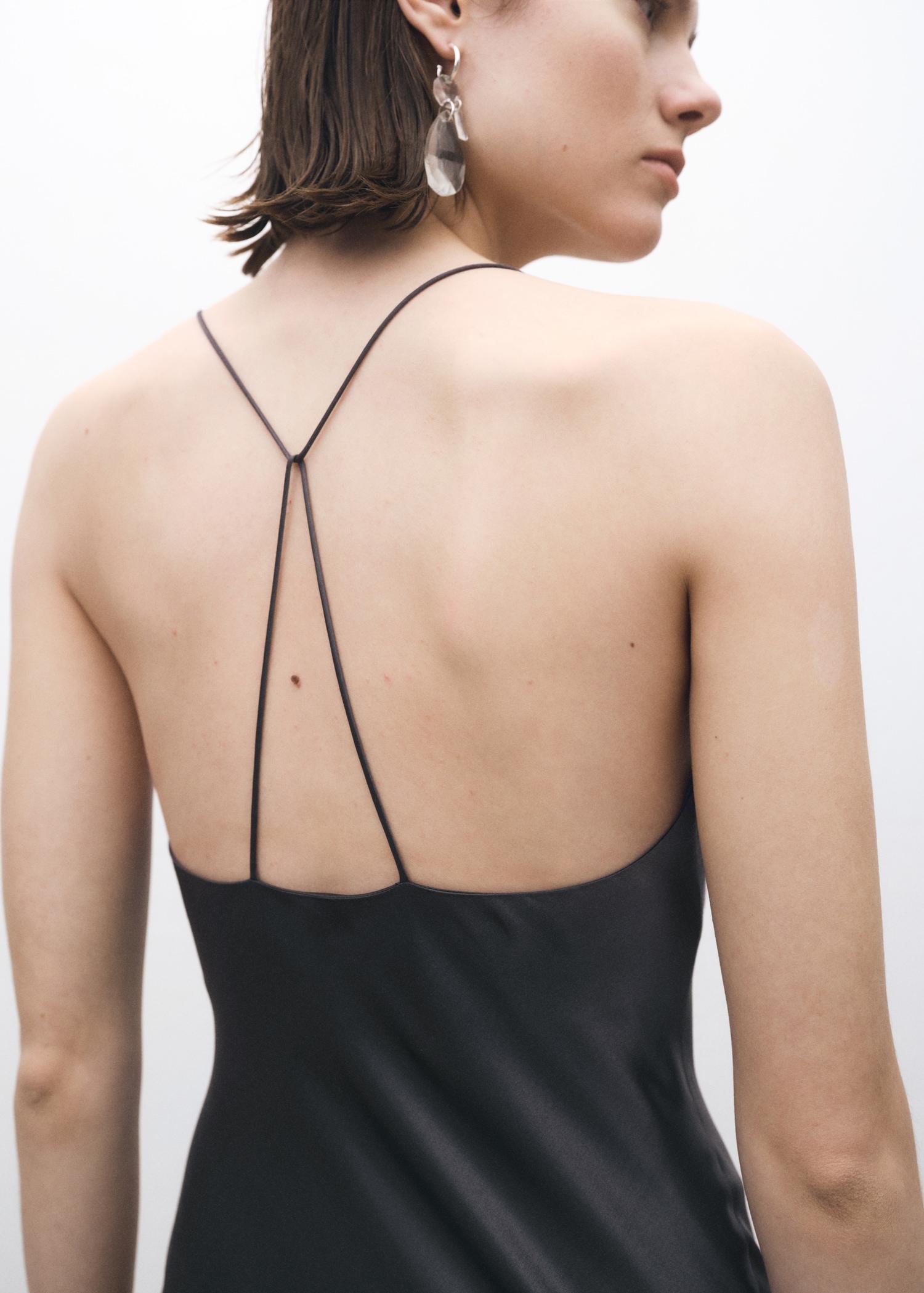 Silk dress with draped neckline - Women | MANGO USA Product Image