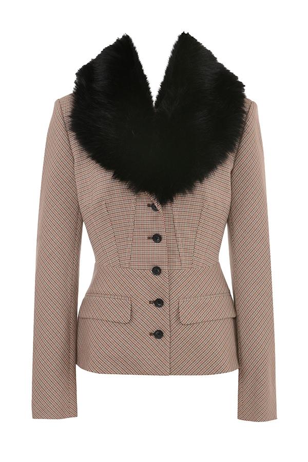 Buckingham  puppytooth check hourglass jacket - sale Product Image