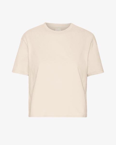 Organic Boxy Crop Tee - Ivory White Product Image
