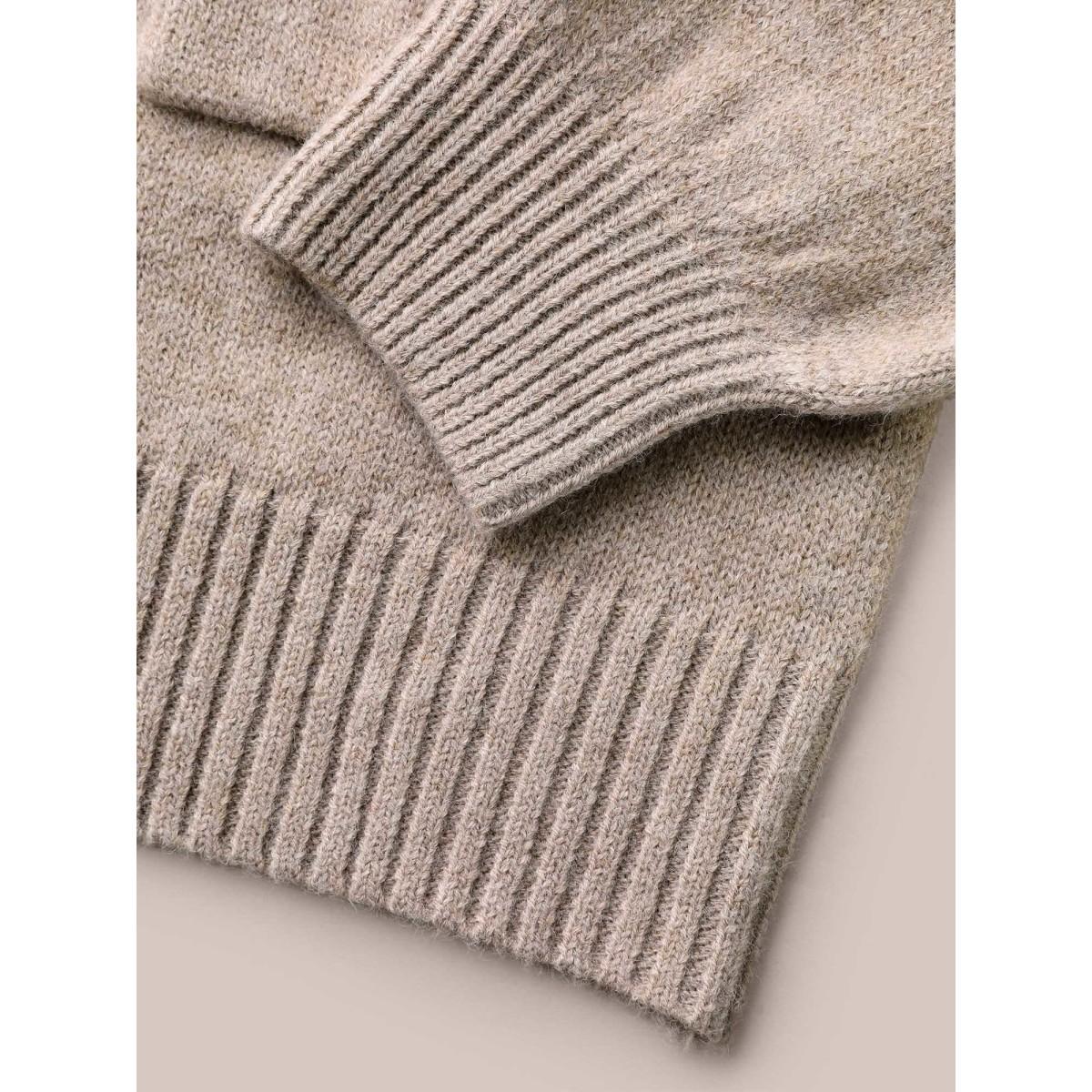 Plus Size Airy Cozy Shawl Collar Wool Cardigan Tan Women Casual Loose Long Sleeve Everyday Cardigans BloomChic 22-24/3X Product Image