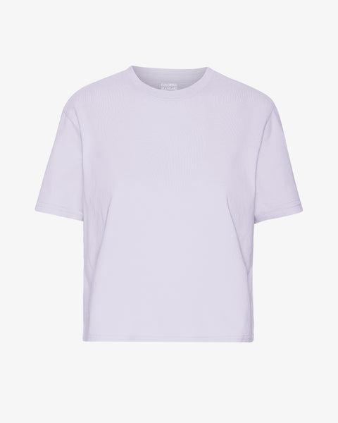 Organic Boxy Crop Tee - Soft Lavender Product Image