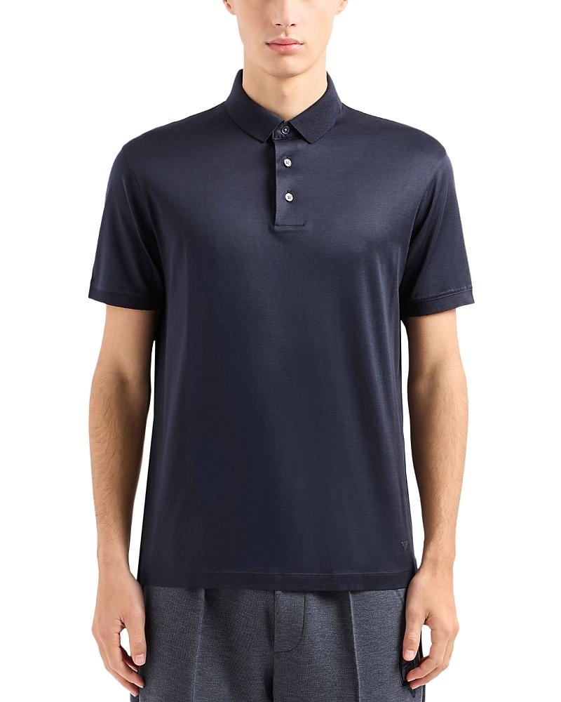 Mens Solid Jersey-Stretch Polo Shirt Product Image