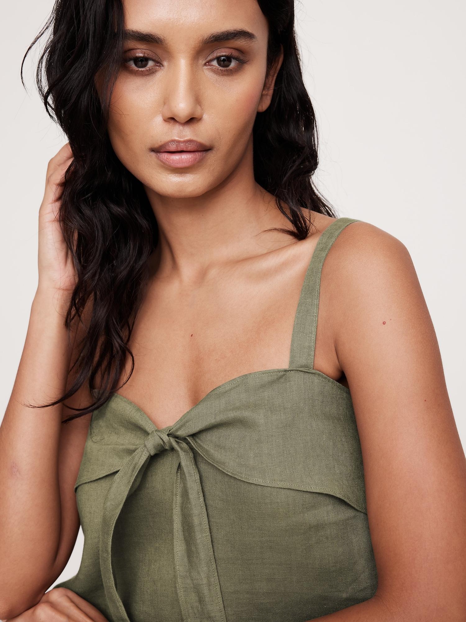 Linen Tie-Front Tank Product Image