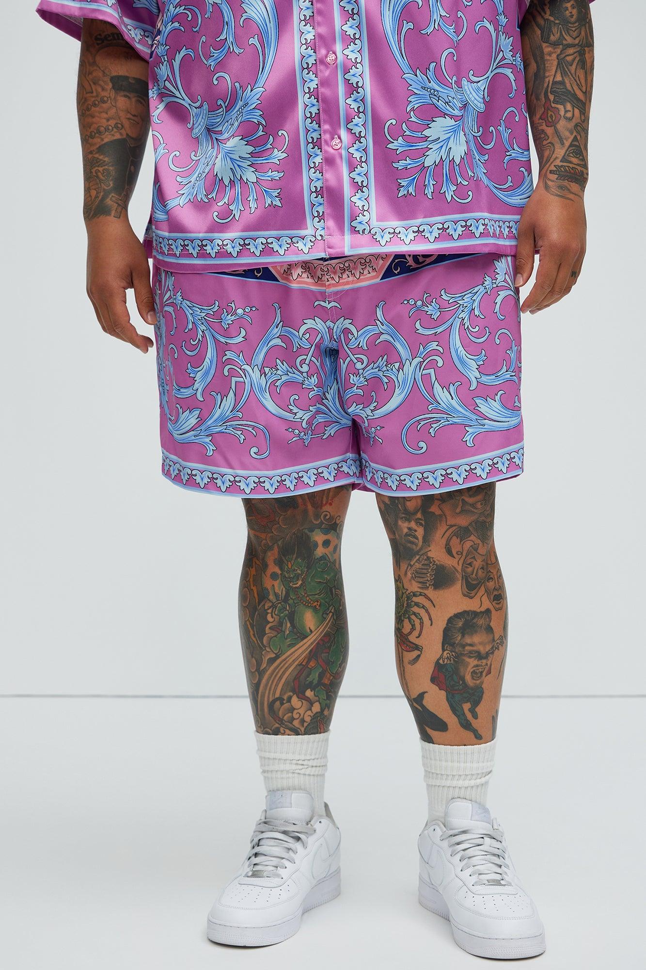 Segura Baroque Swim Classic Trunk - Pink/combo Product Image