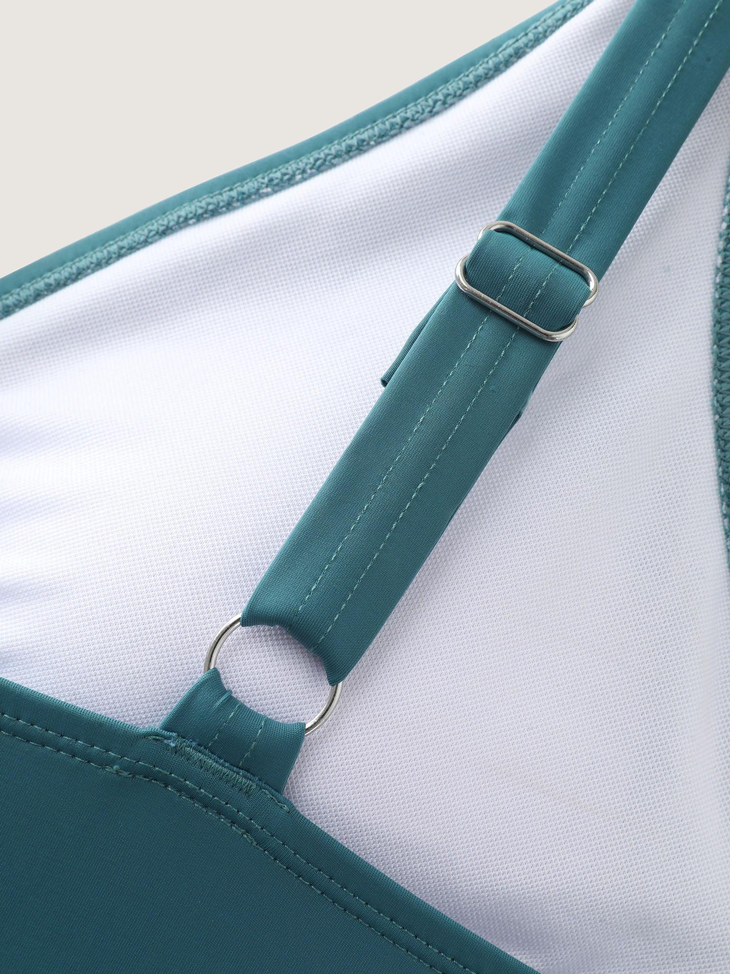 Ruffled Hem Cinched Waist Swim Dress Female Product Image