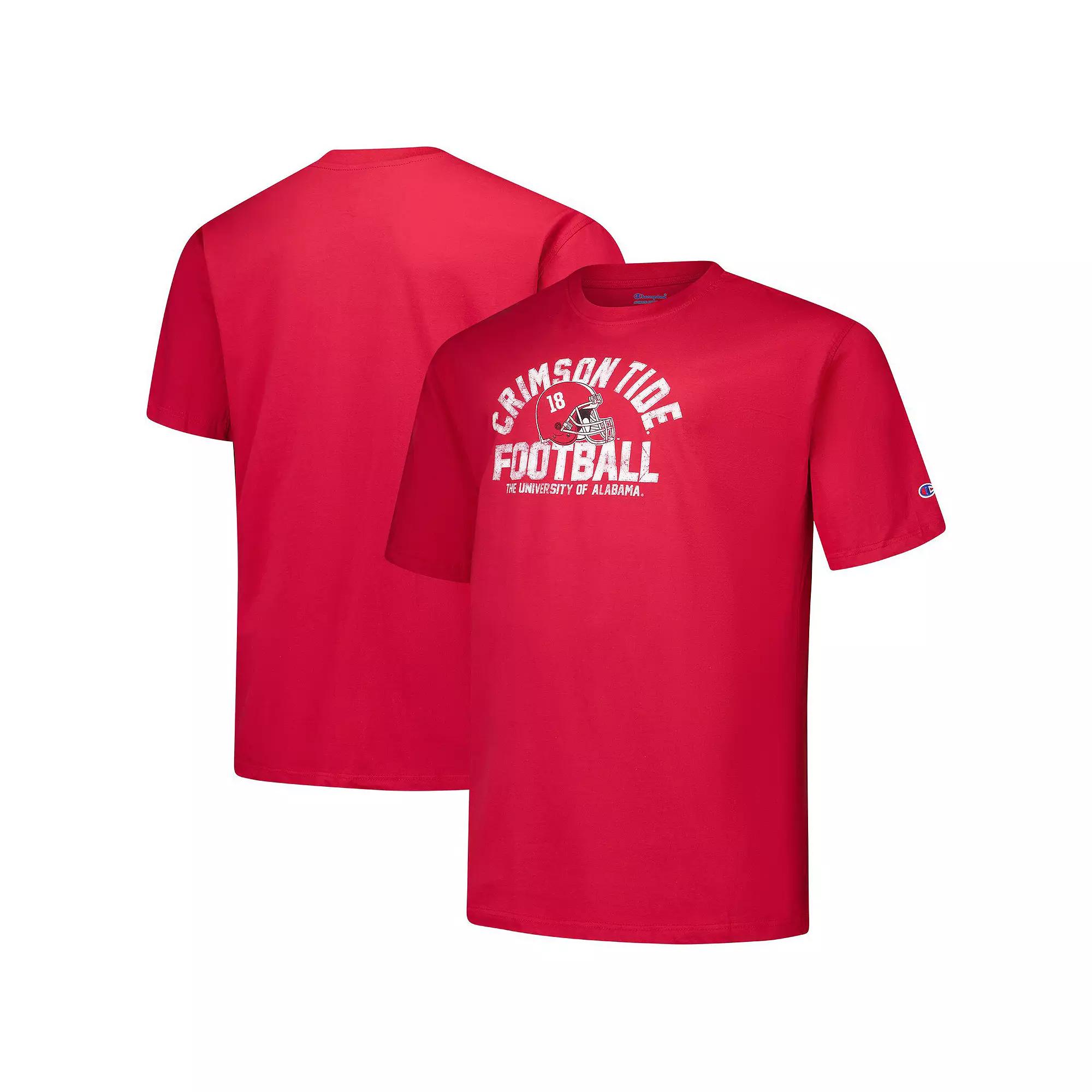 Men's Champion Crimson Alabama Crimson Tide Big & Tall Football Helmet T-Shirt,  Product Image