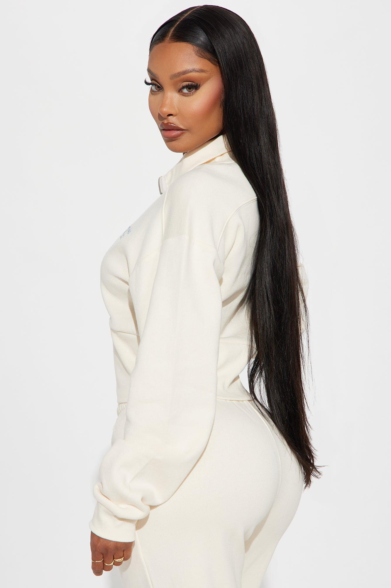 West Coast Quarter Zip Sweatshirt - Ivory Product Image