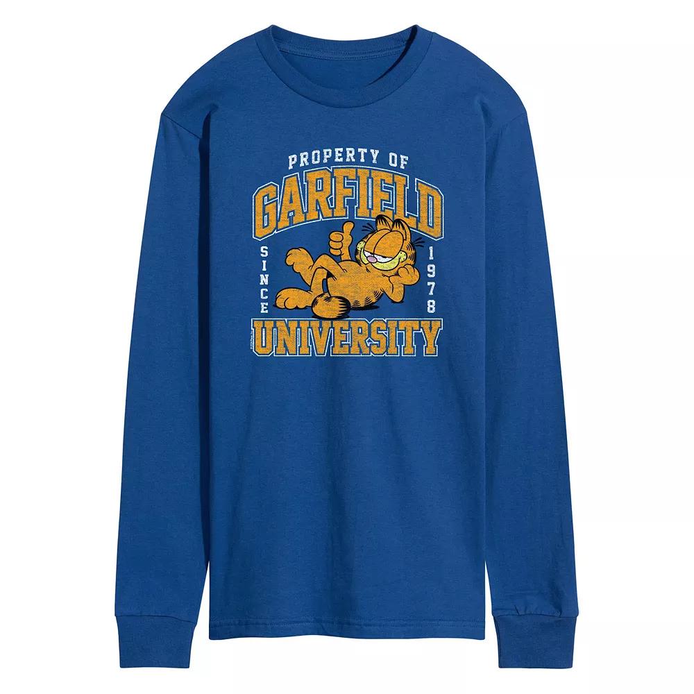 Men's Garfield Varsity Long Sleeve Graphic Tee,  Product Image