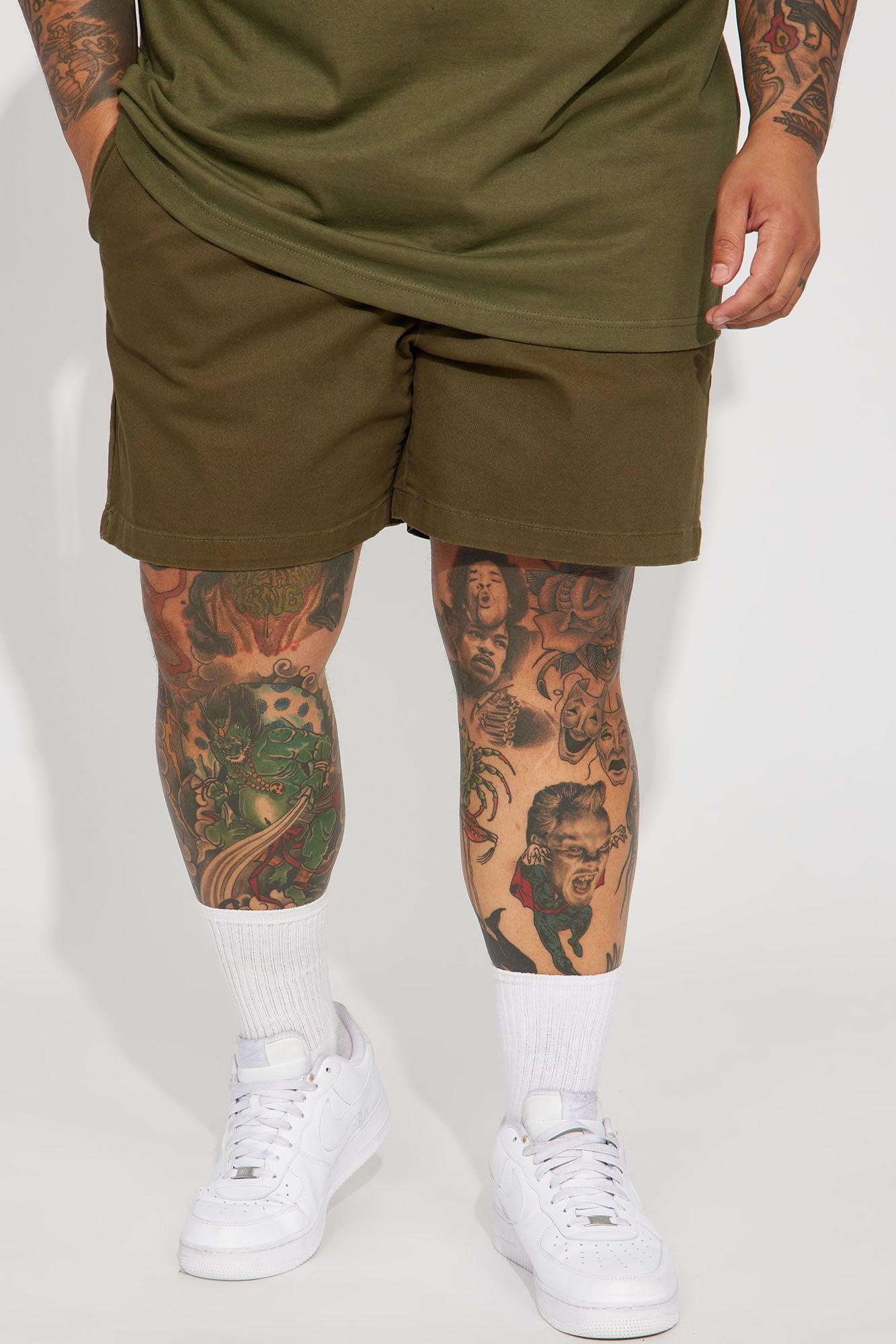 Twill Volley Shorts - Olive Product Image