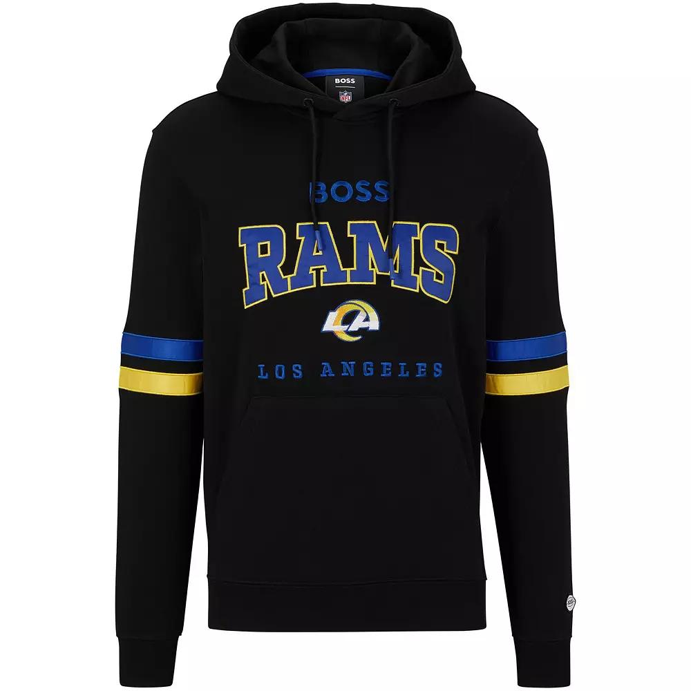 Men's BOSS X NFL Black/Royal Los Angeles Rams Touchdown Pullover Hoodie,  Product Image