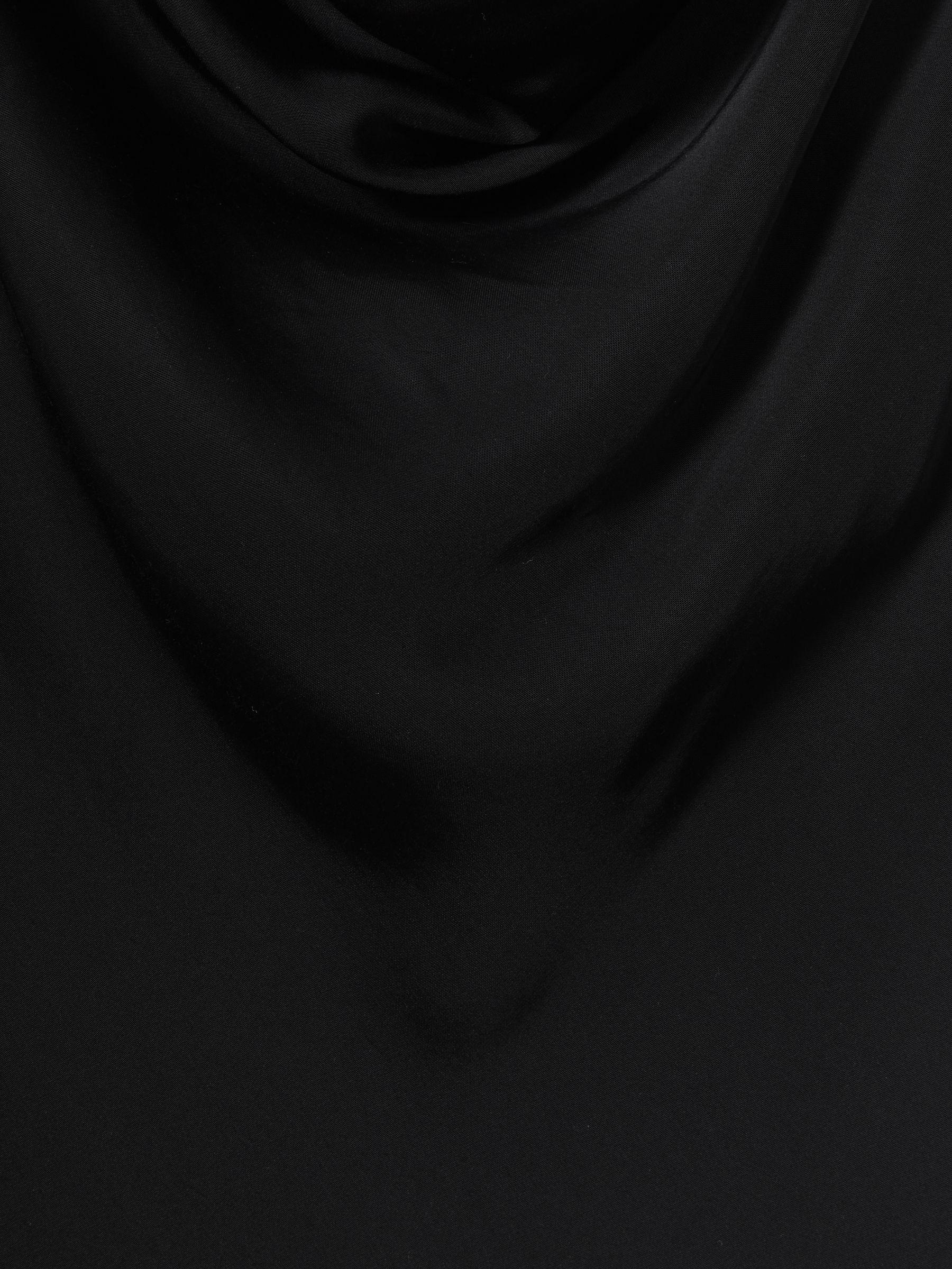 Satin Cowl Neck Midi Dress in Black Product Image