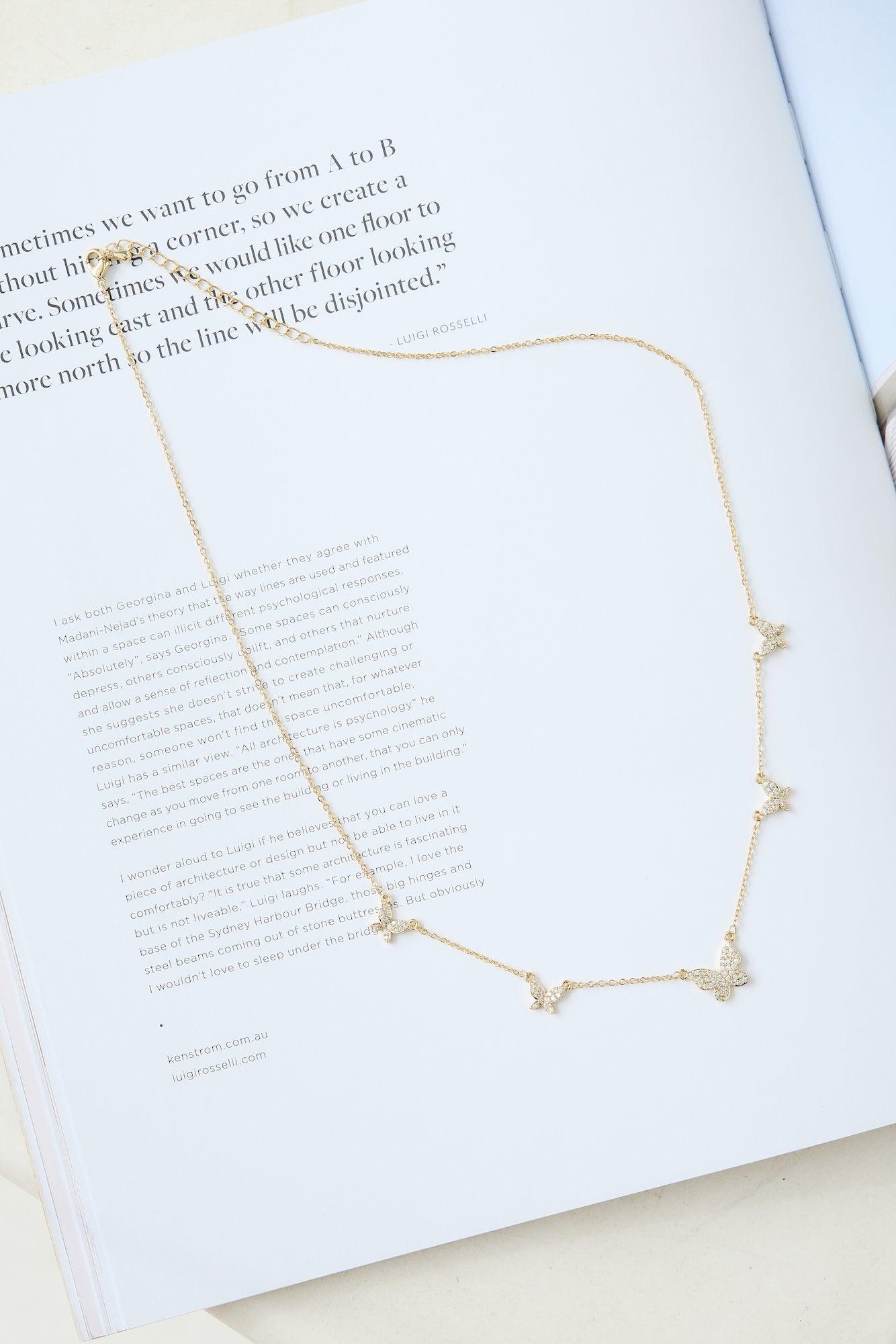 Butterfly Love Necklace Gold Product Image