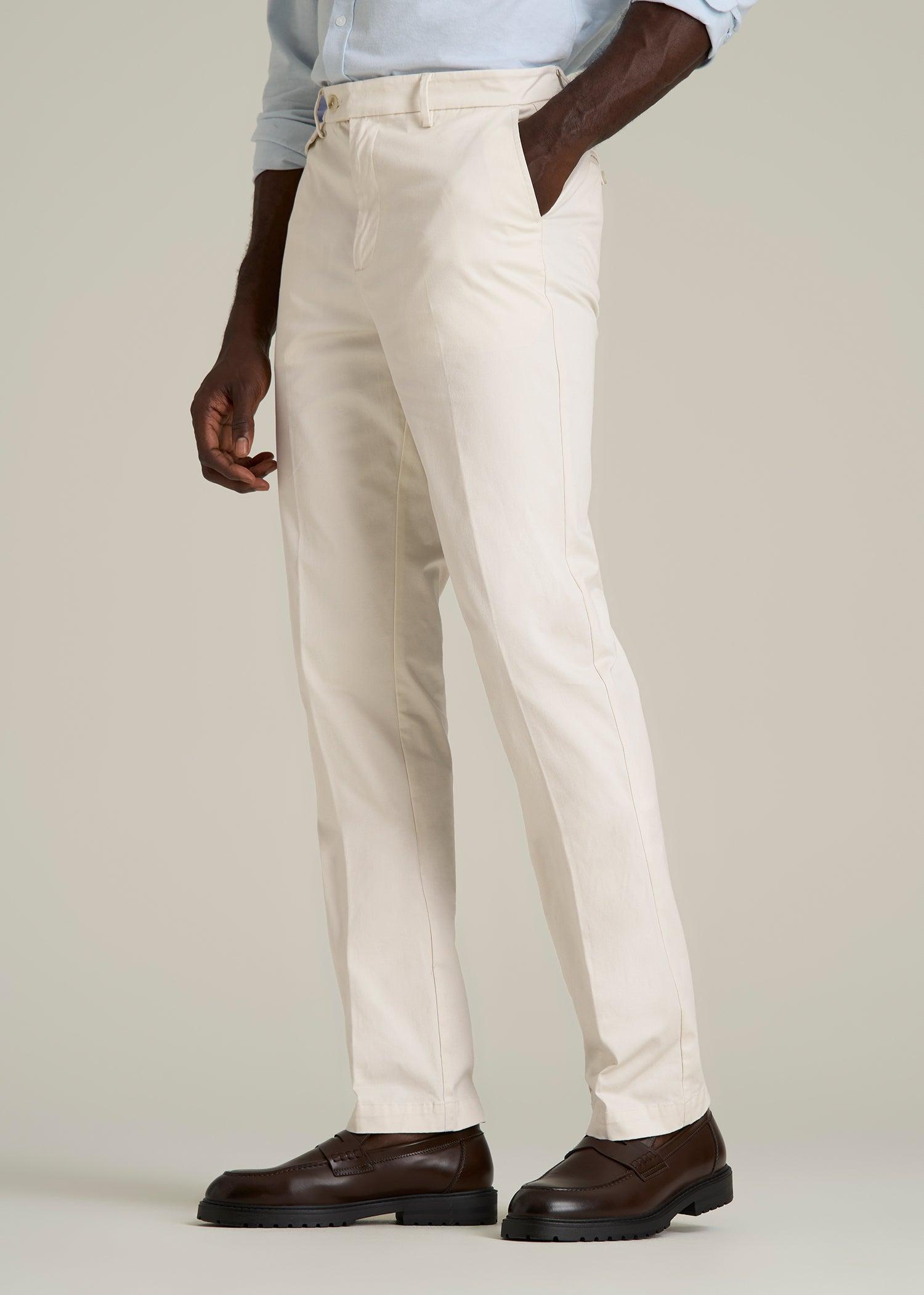 Refined Chinos for Tall Men in Antique White Male Product Image