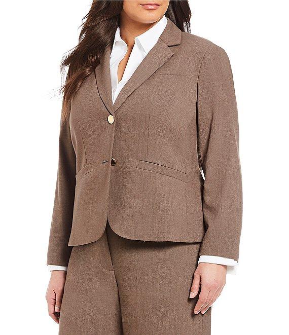 Calvin Klein Plus Size 2 Button Luxe Notch Collar Jacket Product Image