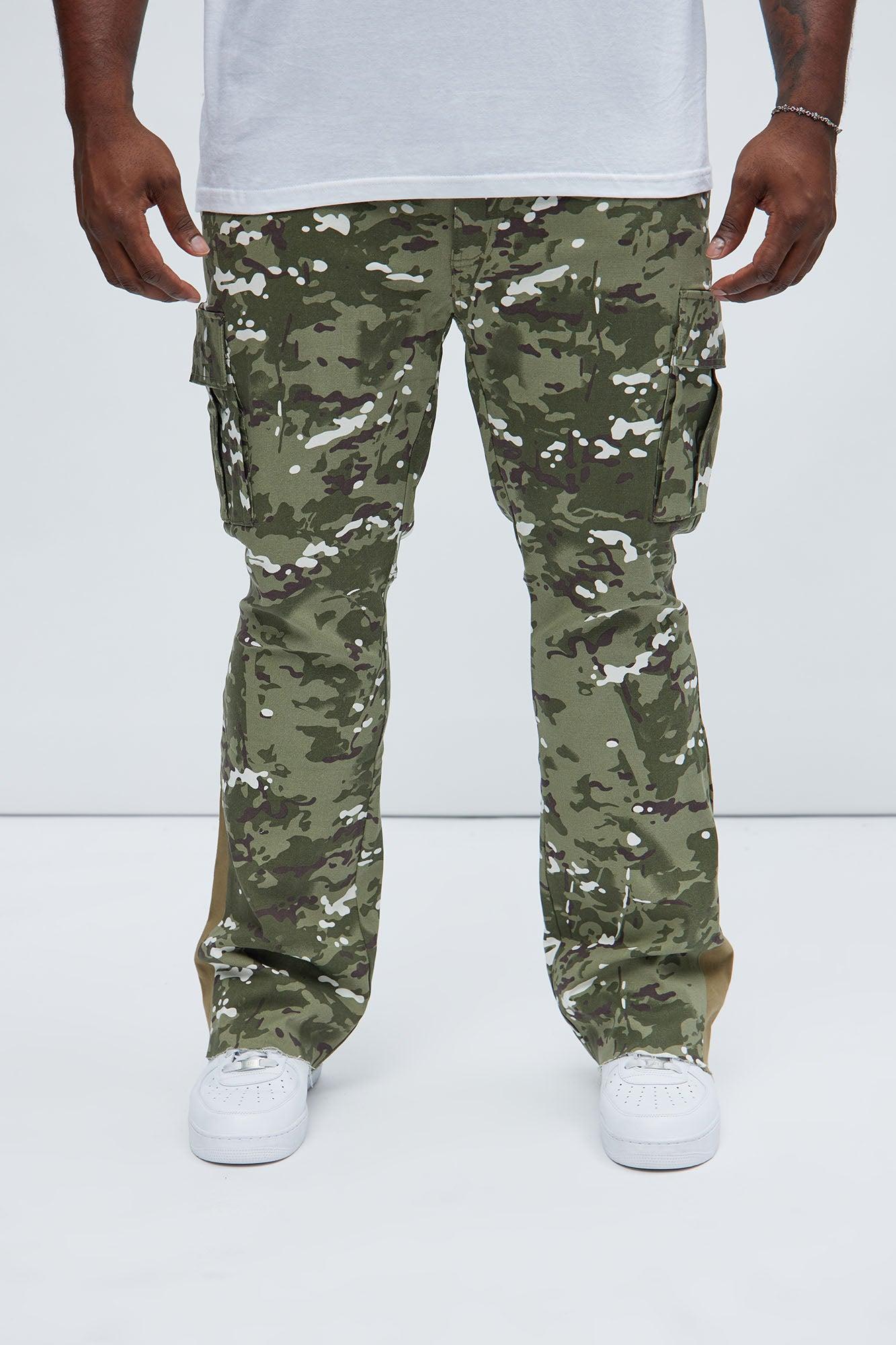 All Over Print Stacked Twill Flare Pant - Camouflage Product Image