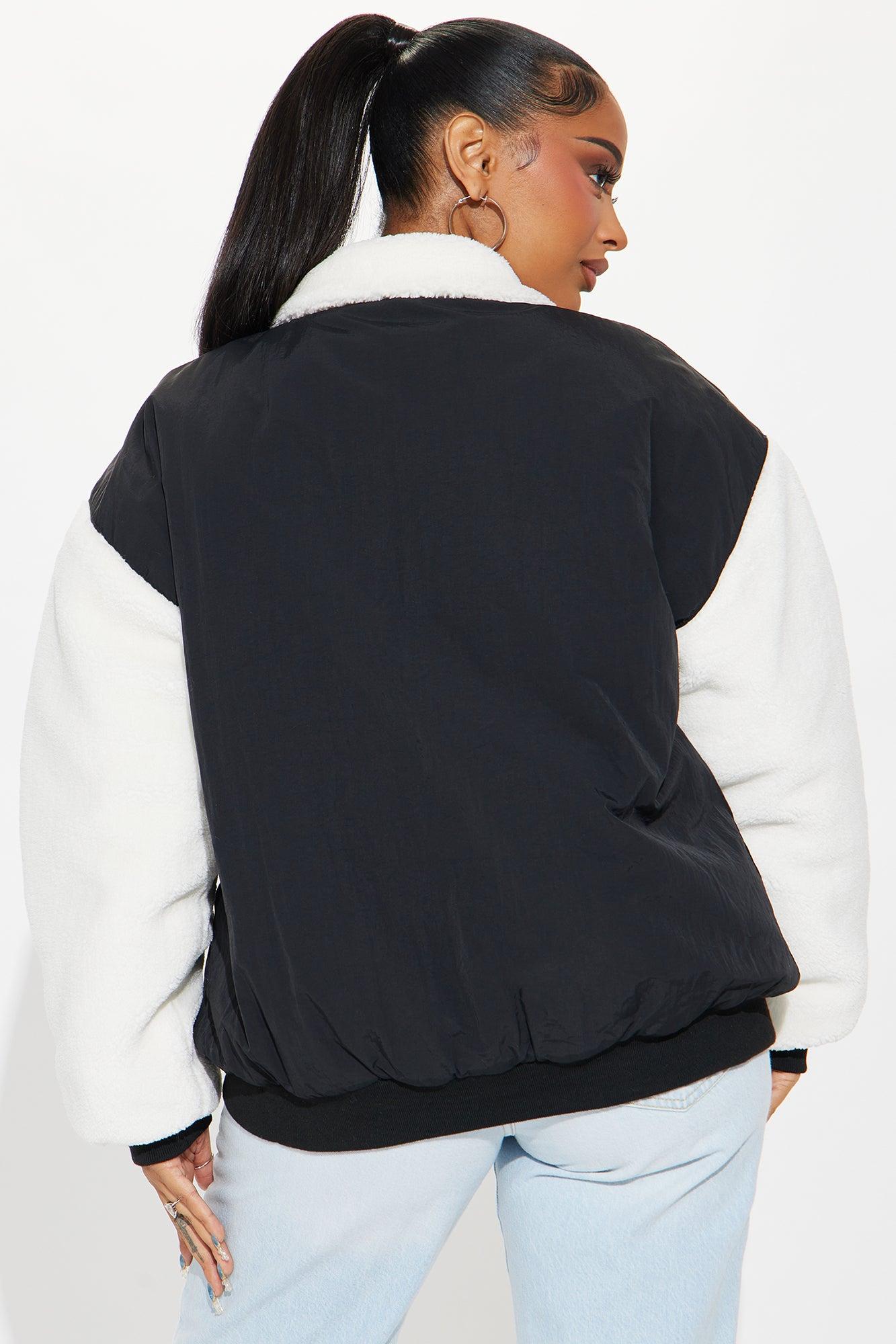 Keep It Cool Bomber Jacket - Black/White Product Image
