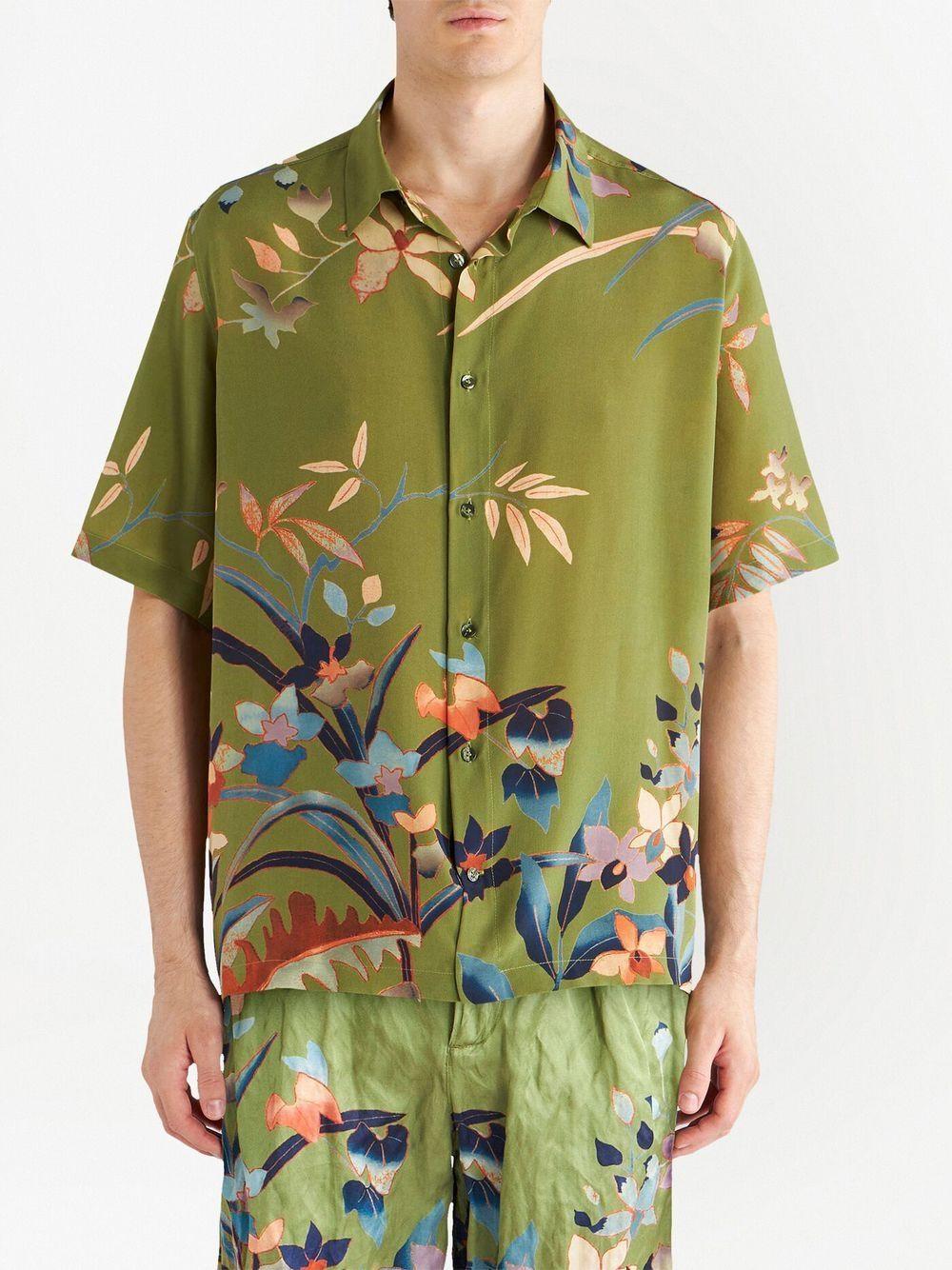 floral-print silk shirt Product Image