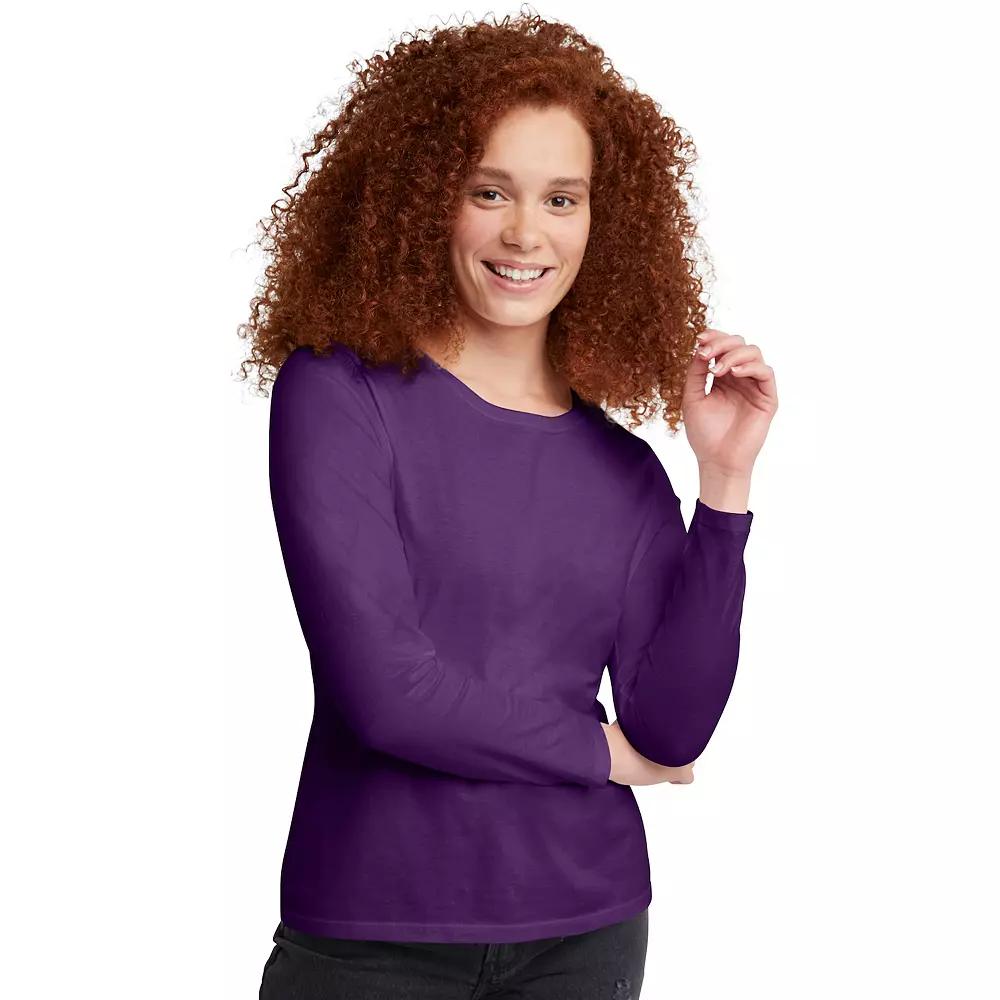 Women's Hanes® Originals Long Sleeve Crewneck Tee,  Product Image